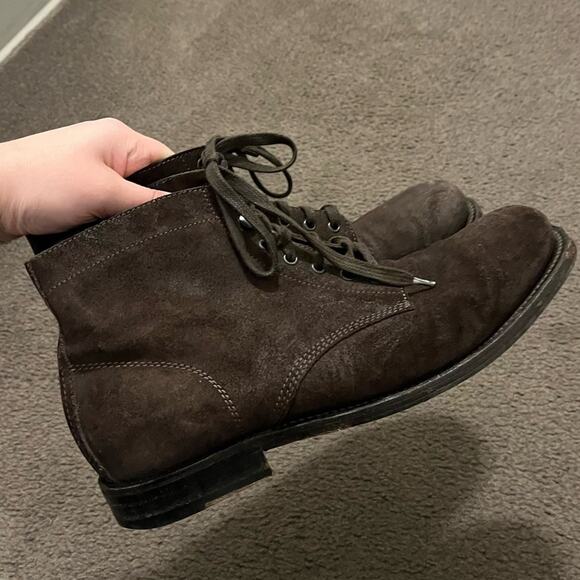 Bottega Veneta Brown Leather Lace Up Ankle Boots - Picture 2 of 11